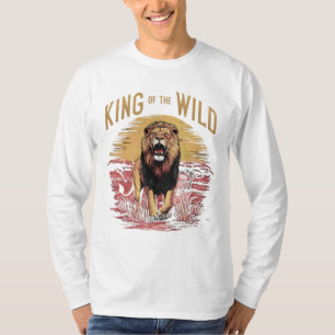 T-shirt Lion avec des mots : Roi du Sauvage