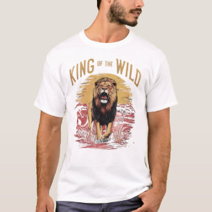 T-shirt Lion avec des mots : Roi du Sauvage
