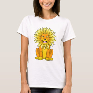 T-shirt Lion avec Fleur de tournesol