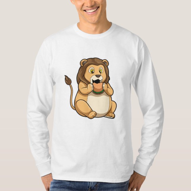 T-shirt Lion avec hamburger (Devant)