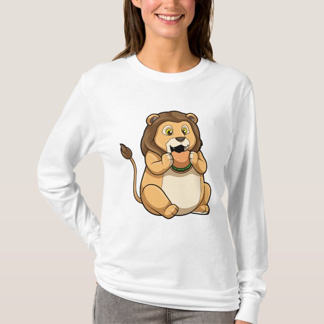 T-shirt Lion avec hamburger (Devant)
