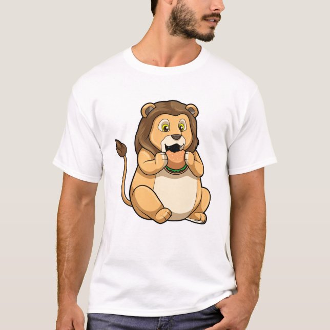 T-shirt Lion avec hamburger (Devant)