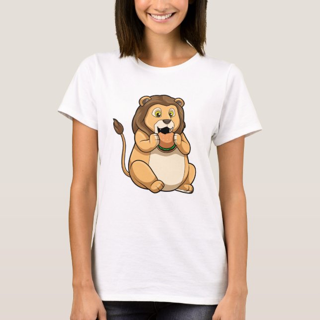 T-shirt Lion avec hamburger (Devant)