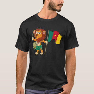 T-shirt Lion avec le drapeau du Cameroun