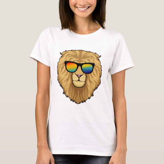 T-shirt Lion avec lunettes de soleil (Devant)