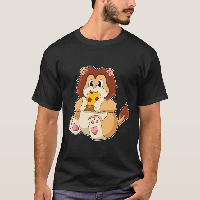 T-shirt Lion avec morceau de Salami Pizza.PNG (Devant)