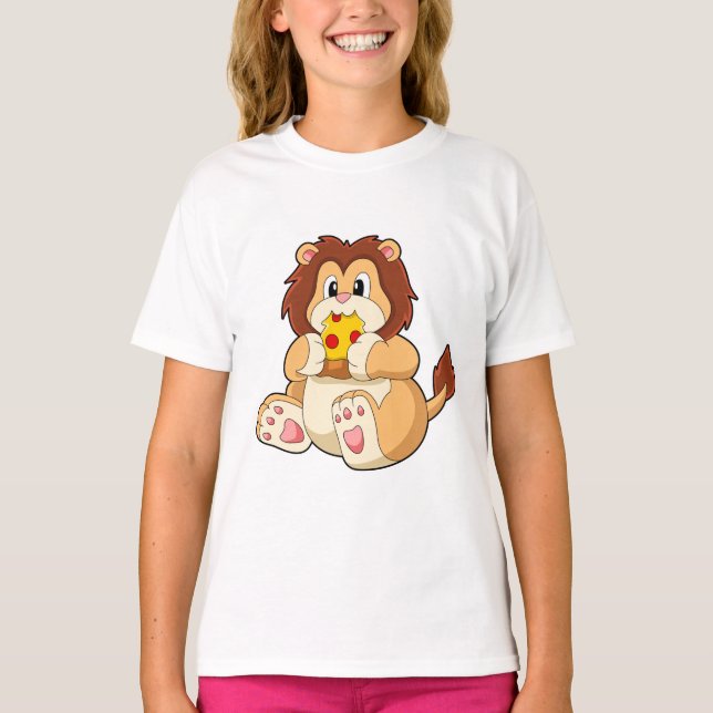 T-shirt Lion avec morceau de Salami Pizza.PNG (Devant)