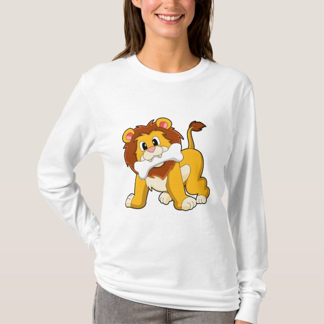 T-shirt Lion avec os (Devant)
