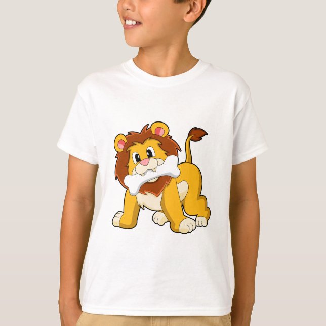 T-shirt Lion avec os (Devant)