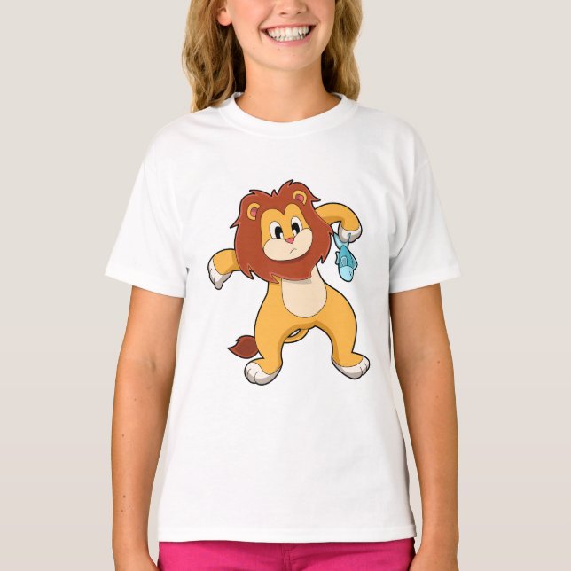 T-shirt Lion avec poisson (Devant)