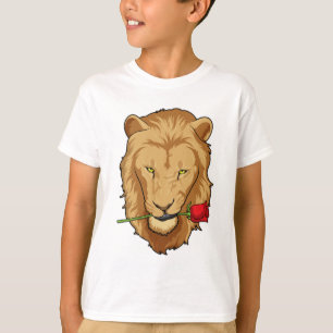 T-shirt Lion avec Rose