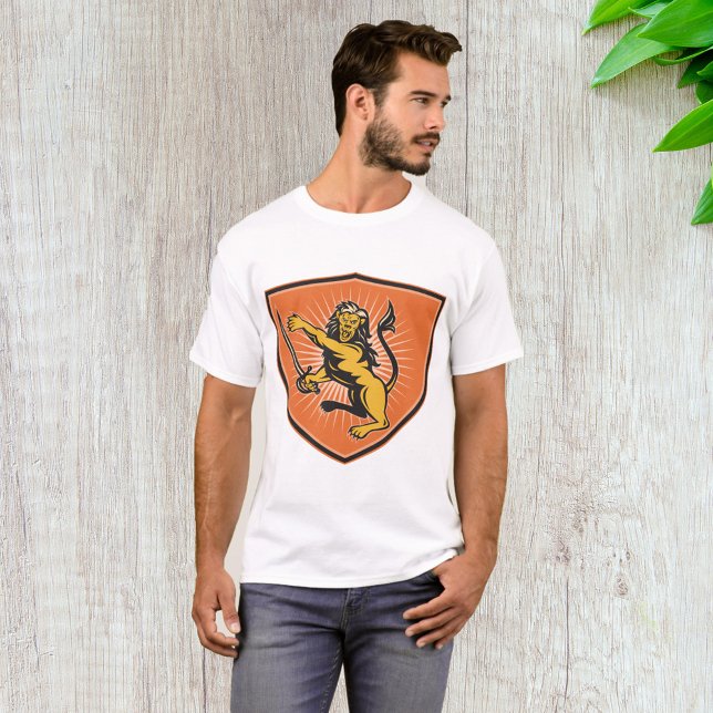 T-shirt Lion Avec Une Épée (Créateur téléchargé)