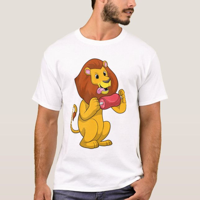 T-shirt Lion avec viande (Devant)