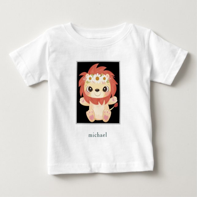 T-shirt Lion Bébé coloré (Devant)