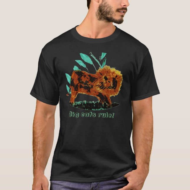 T-shirt Lion Big Cats Drôle Texte (Devant)