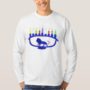 T-shirt Lion bleu Menorah