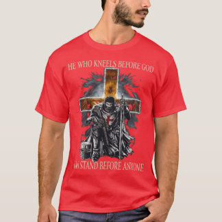 T-shirt Lion chrétien Celui qui s'agenouille devant Dieu p