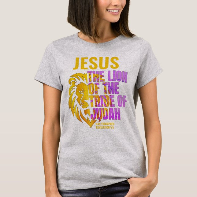 T-shirt Lion chrétien de la tribu de Juda JÉSUS (Devant)
