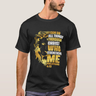 T-shirt Lion Christian Je Peux Faire Tout Par Christ