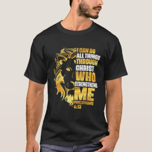 T-shirt Lion Christian Je Peux Faire Tout Par Christ