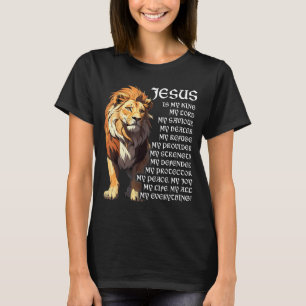 T-shirt Lion Christian Jesus Est Mon Roi, Dieu, Seigneur,
