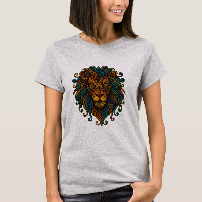 T-shirt Lion Coloré (Devant)