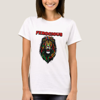 T-shirt Lion coloré féroce