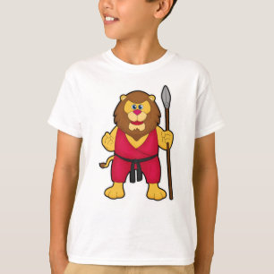 T-shirt Lion comme guerrier avec Spear