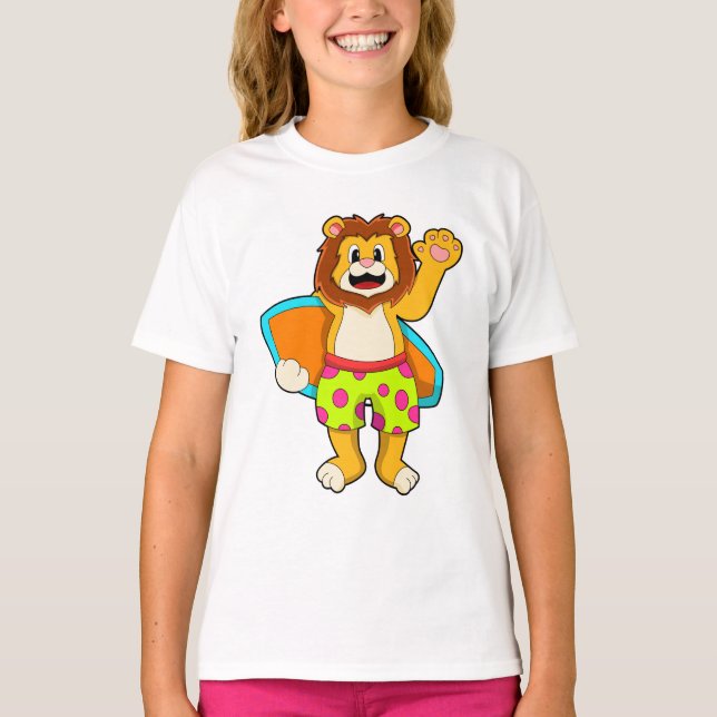T-shirt Lion comme surfer avec Surfer (Devant)