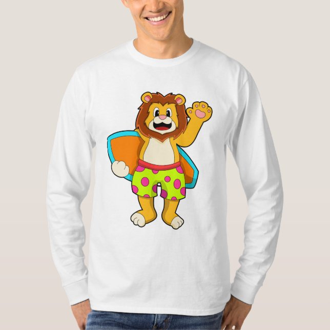 T-shirt Lion comme surfer avec Surfer (Devant)