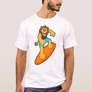 T-shirt Lion comme surfer avec Surfer