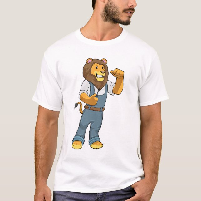 T-shirt Lion comme tournevis de Handyman (Devant)