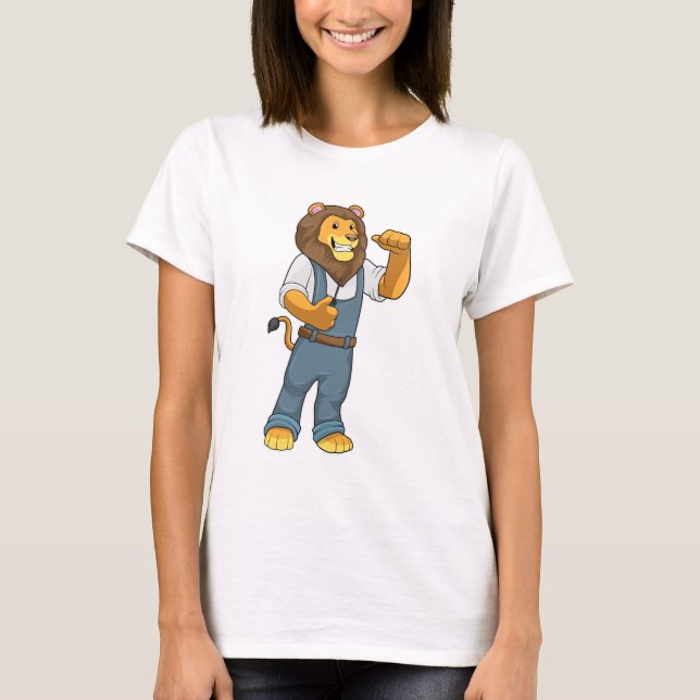T-shirt Lion comme tournevis de Handyman (Devant)