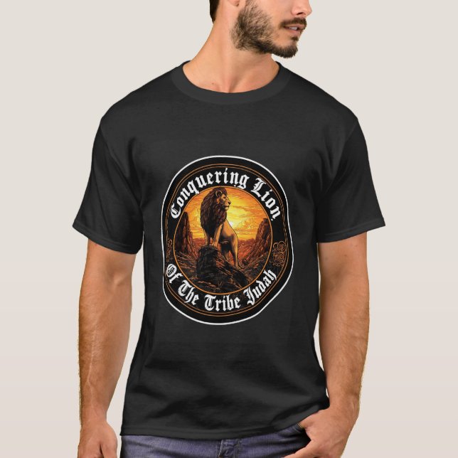 T-shirt Lion conquérant de la tribu de Juda Yahweh Rastafa (Devant)
