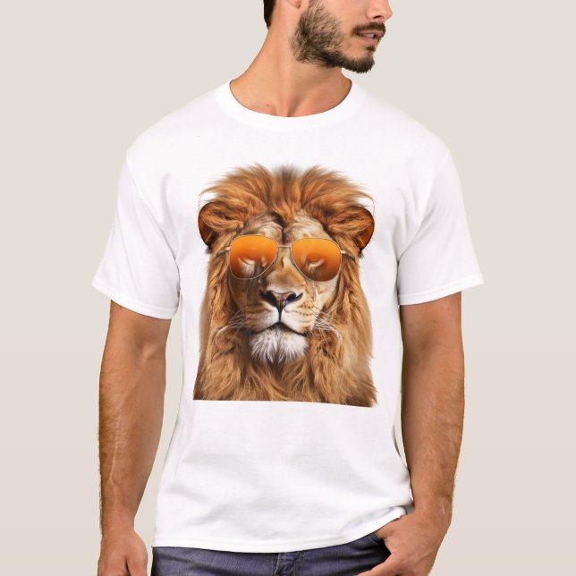 T-shirt Lion cool - Lunettes de soleil Vibes de la jungle (Devant)