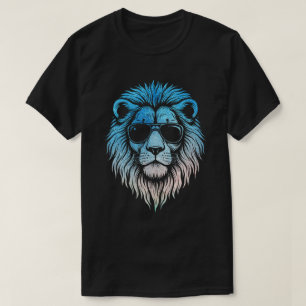 T-shirt Lion cool portant lunettes de soleil Artwork Lion