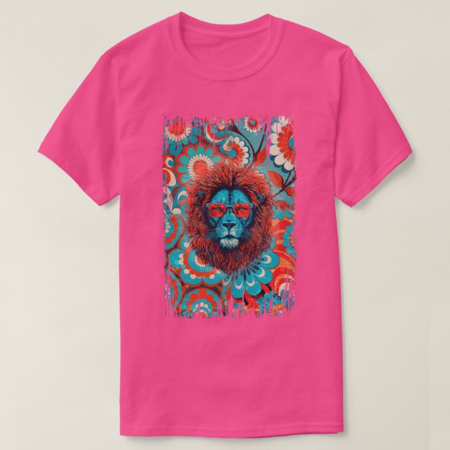 T-shirt Lion cool rétro (Design devant)