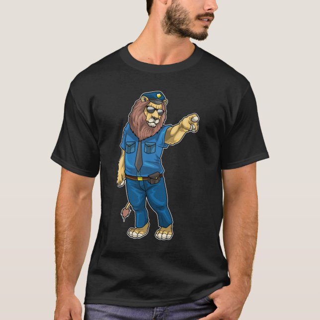 T-shirt Lion Cop Lunettes de soleil Police (Devant)
