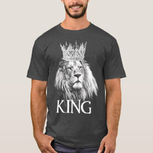 T-shirt Lion Couronne King Pourcentage Faune Big Cat Lover