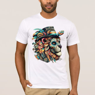 T-shirt Lion crâne sucre avec chapeau supérieur