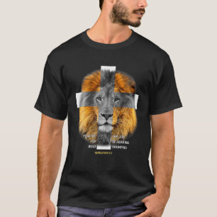 T-shirt Lion Croix Jésus chrétien Seigneur Dieu Croyant, F