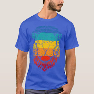 T-shirt Lion Cyberpunk rétro