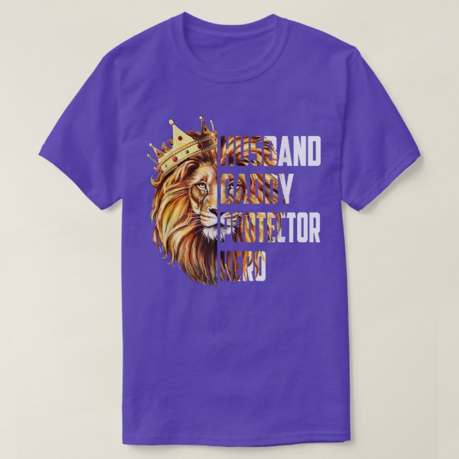 T-shirt Lion Dad Daddy Husband Protector Hero Father's Day (Design devant)