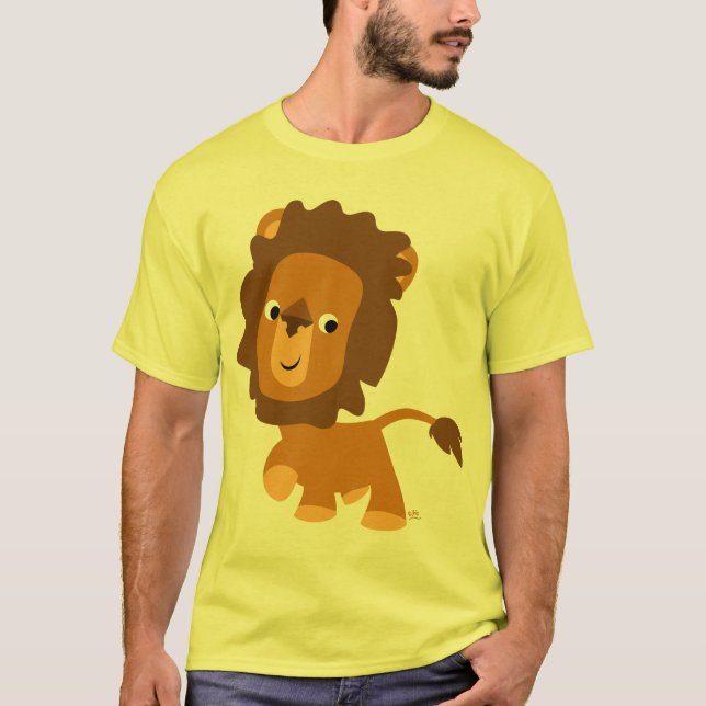 T-shirt Lion de contenu de dessin mignon (Devant)