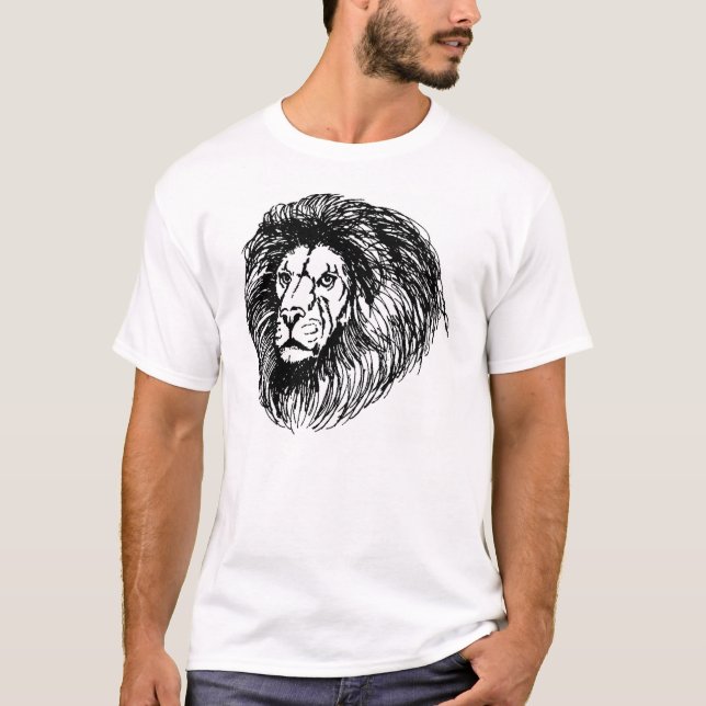 T-shirt lion de crayon (Devant)