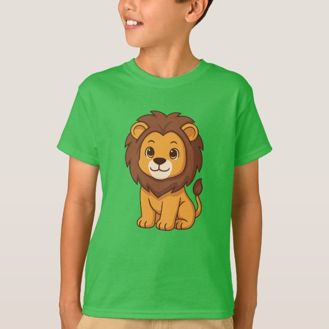 T-shirt Lion de dessin animé mignon (Devant)