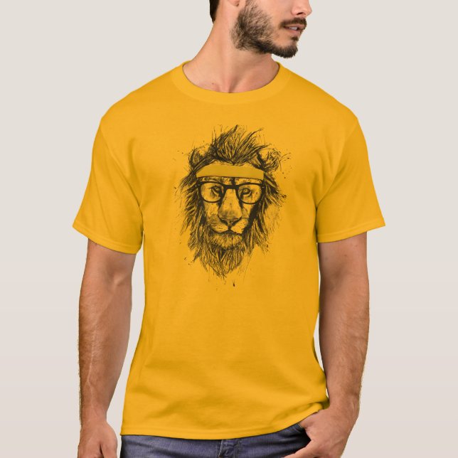 T-shirt Lion de Hipster (Devant)