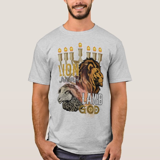 T-shirt Lion De Juda Agneau De Dieu Unisex T-Chemise (Devant)