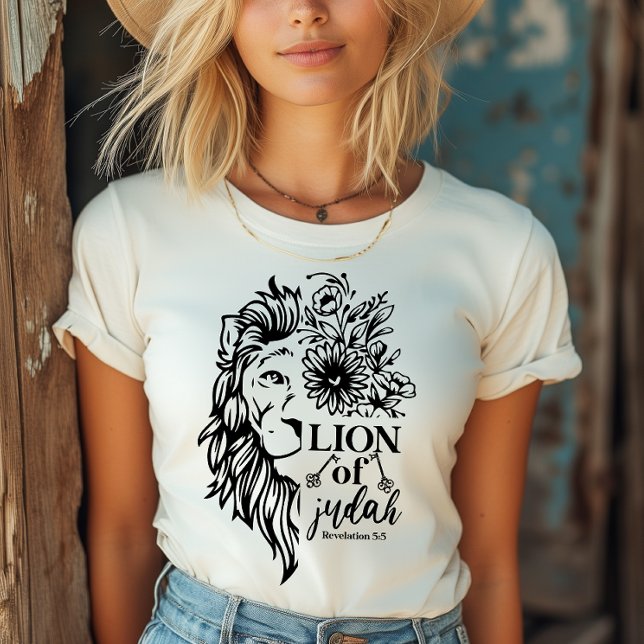 T-shirt Lion de Juda Apocalypse 5:5 chrétien (Express your faith with style and confidence in our Lion of Judah T-shirt. Perfect for every day.)