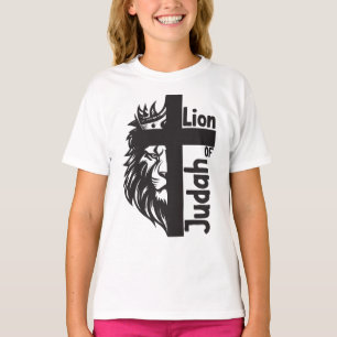 T-shirt Lion de Juda Bold Demi Lion demi-Croix chrétien